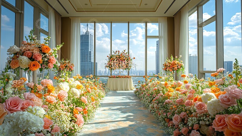 高清大图下载【趣麦麦图】高窗花饰婚礼场景1