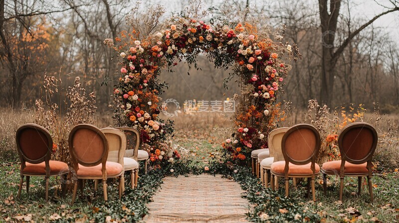 高清大图下载【趣麦麦图】婚礼装饰几何框架干花绿植2
