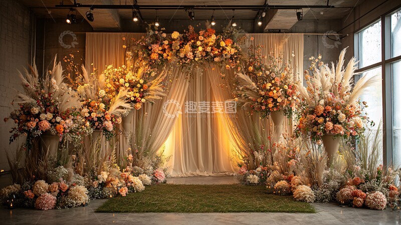 高清大图下载【趣麦麦图】婚礼接待区自然装饰