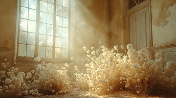 花窗梦境梦境花卉窗户