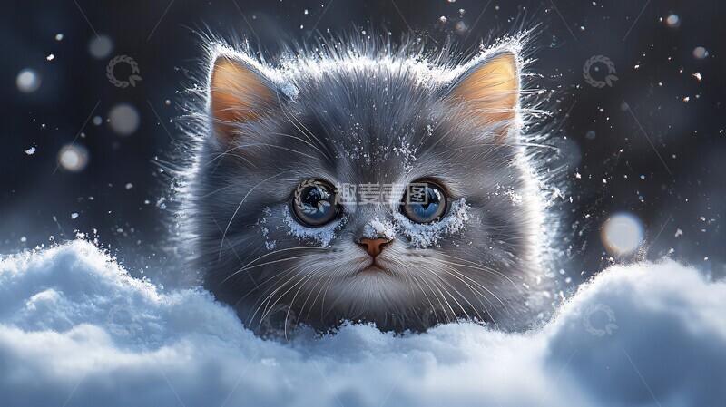 高清大图下载【趣麦麦图】超写实猫咪插画2
