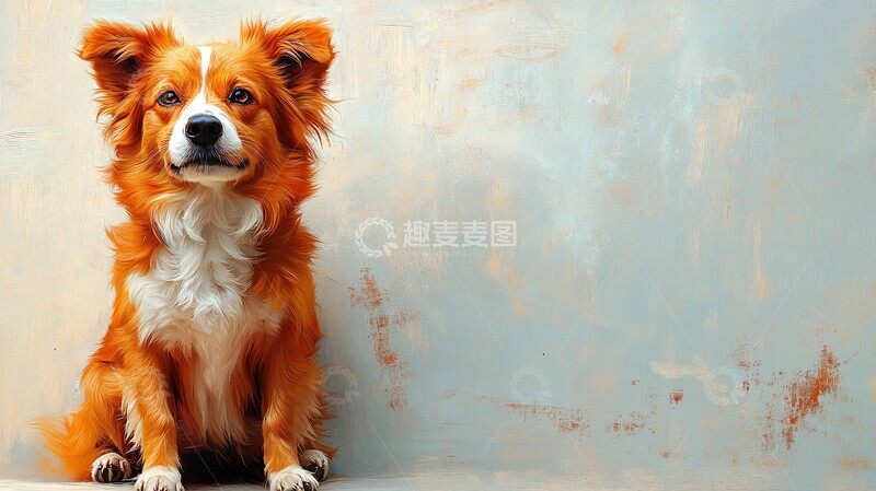 高清大图下载【趣麦麦图】白背景上的狗1