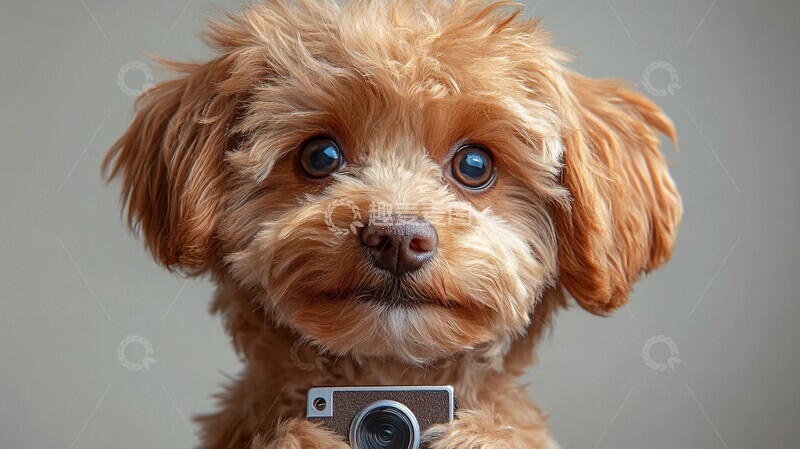 高清大图下载【趣麦麦图】白底贵宾犬证件照1