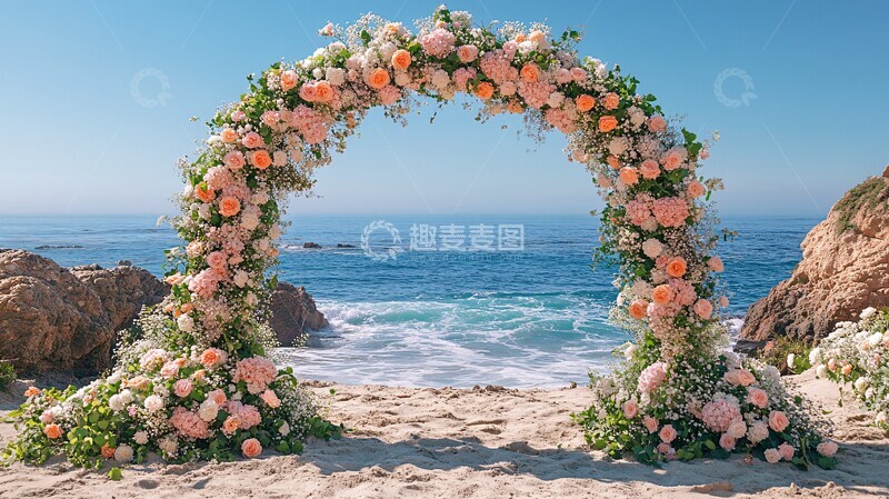 高清大图下载【趣麦麦图】花拱门与海洋