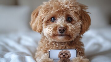 白底贵宾犬证件照