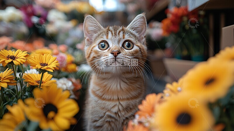 高清大图下载【趣麦麦图】花店猫咪介绍新娘捧花2