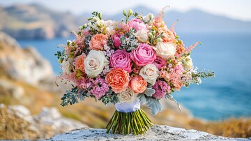 婚礼花束与山海景1