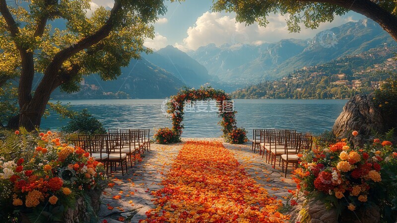 高清大图下载【趣麦麦图】婚礼仪式与湖泊1