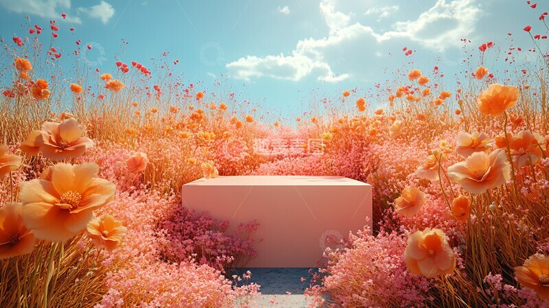 高清大图下载【趣麦麦图】花丛中的展示台1