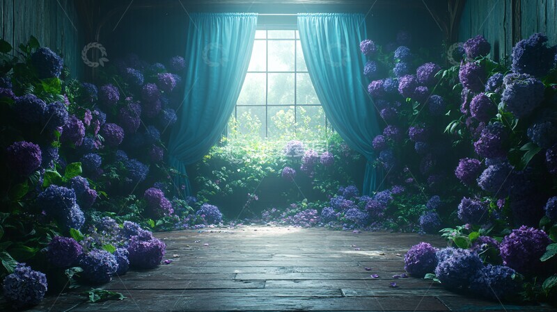 高清大图下载【趣麦麦图】婚礼背景紫色花拱门2