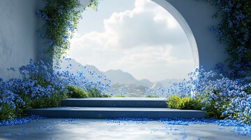 自然美景春蓝花背景