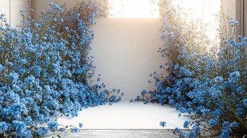 白底蓝花梦幻场景
