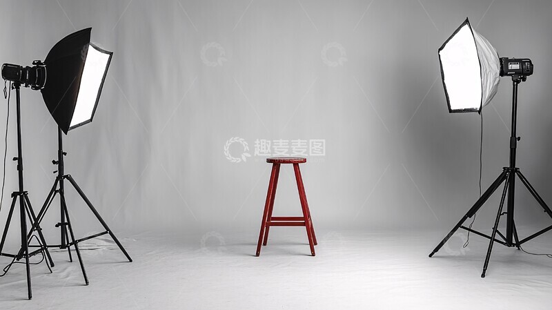 高清大图下载【趣麦麦图】摄影棚灯光设备布置