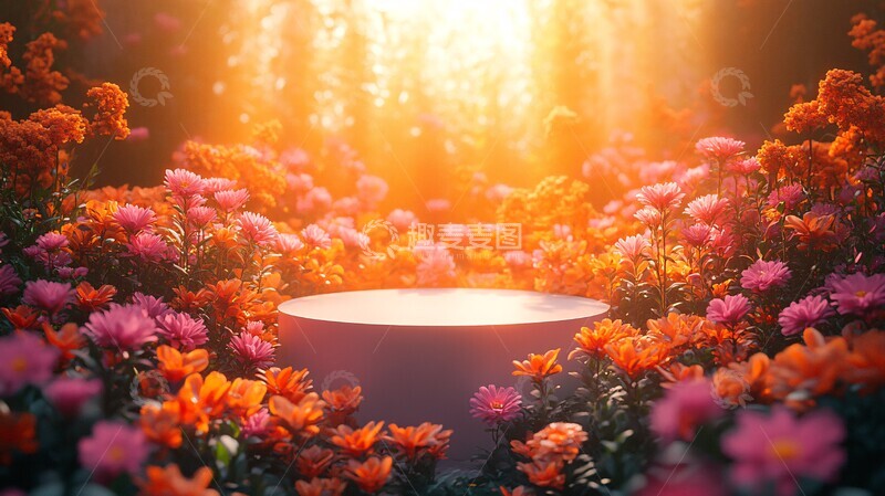 高清大图下载【趣麦麦图】花环绕的讲台