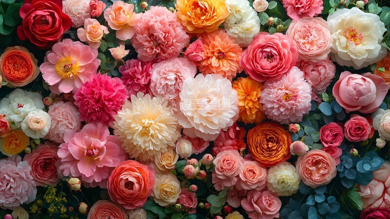 高清大图下载【趣麦麦图】花园中盛开的牡丹花