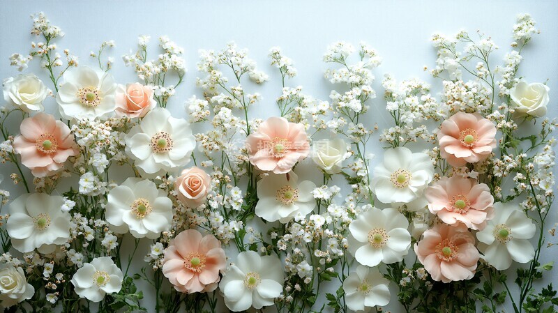 高清大图下载【趣麦麦图】白色花海背景摄影