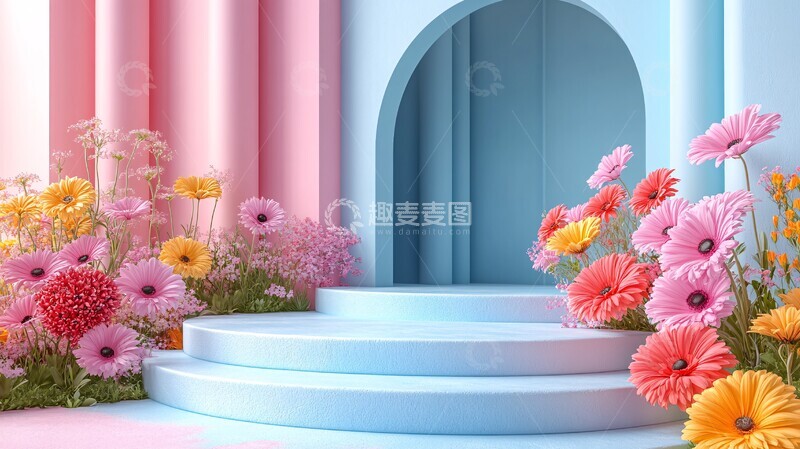 高清大图下载【趣麦麦图】产品展示台背景2