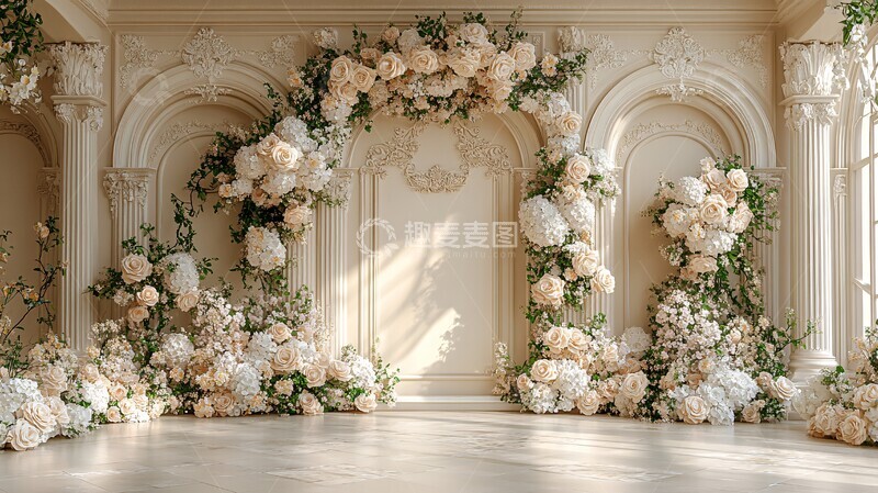 高清大图下载【趣麦麦图】婚礼背景布婚礼背景白色1