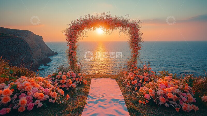 高清大图下载【趣麦麦图】夕阳下交换戒指1