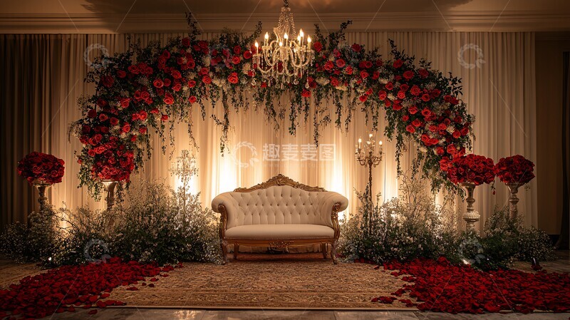高清大图下载【趣麦麦图】水晶舞台红玫瑰装饰