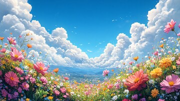 天空与花朵天空花朵云朵1