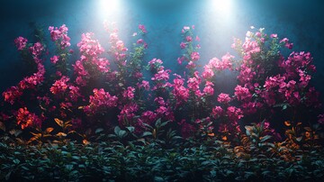 紫色花墙摄影棚