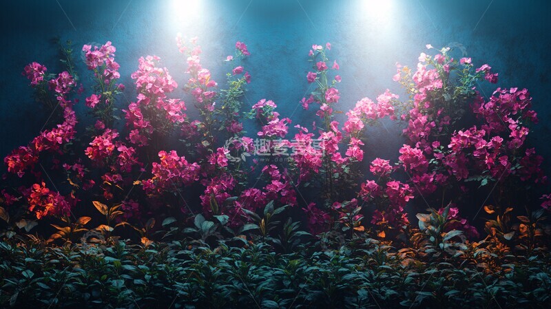 高清大图下载【趣麦麦图】紫色花墙摄影棚