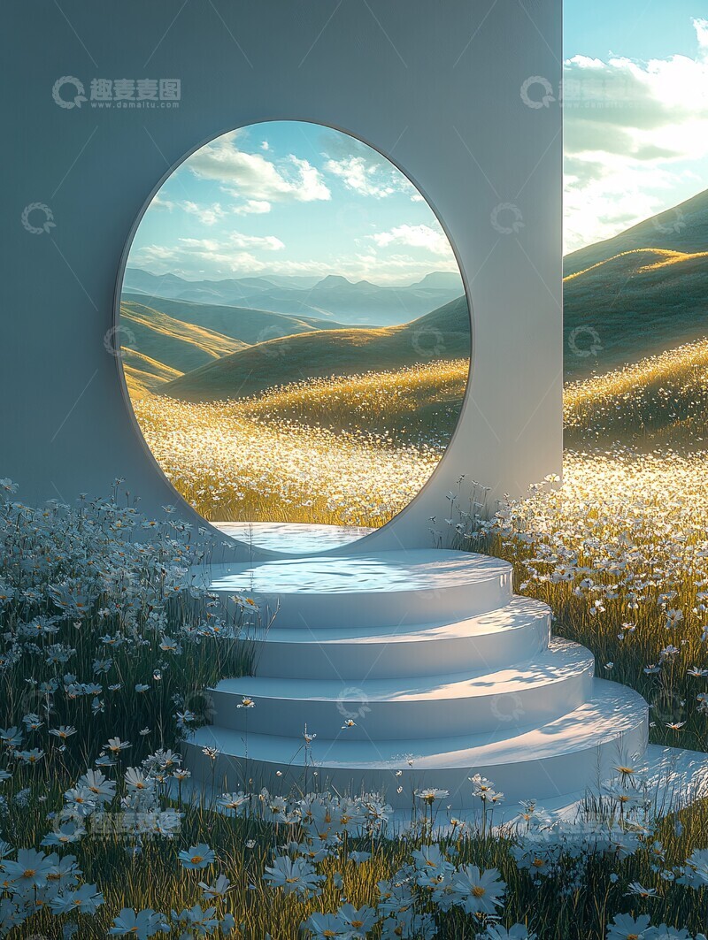 高清大图下载【趣麦麦图】-草原上的圆形舞台4