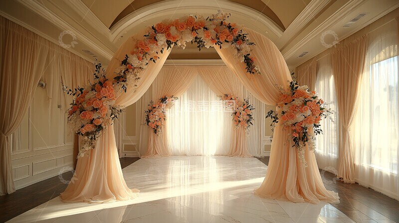 高清大图下载【趣麦麦图】优雅拱门墙背景