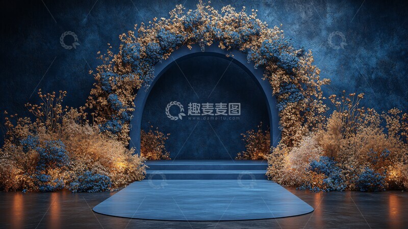 高清大图下载【趣麦麦图】室内婚礼新娘入场拱门设计1