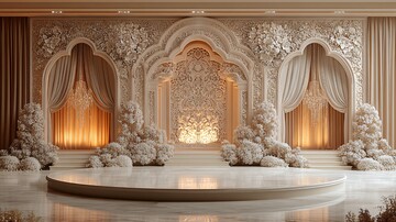 3D婚礼舞台铁板拱门水晶灯2