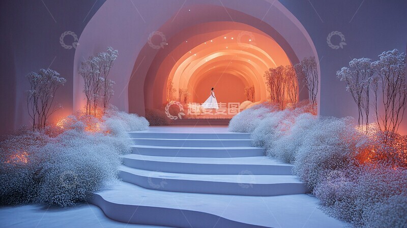 高清大图下载【趣麦麦图】室内婚礼新娘入场拱门设计