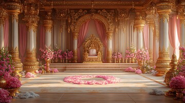 印度婚礼舞台与金色宝座2