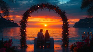 海边夜晚求婚场景