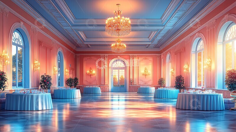 高清大图下载【趣麦麦图】宴会厅卡通风格1