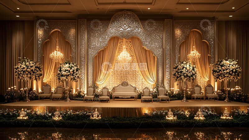 银丝金布奢华背景1