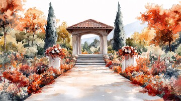 婚礼大厅水彩插画2