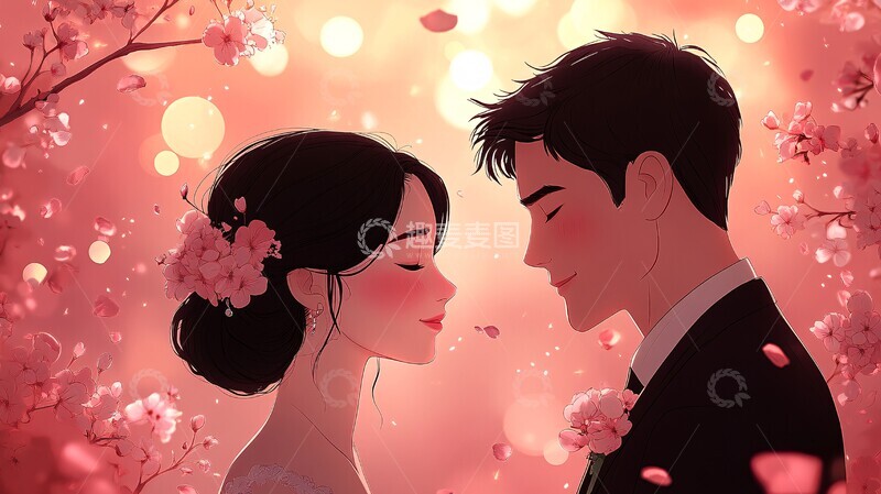 高清大图下载【趣麦麦图】婚礼交换戒指场景1