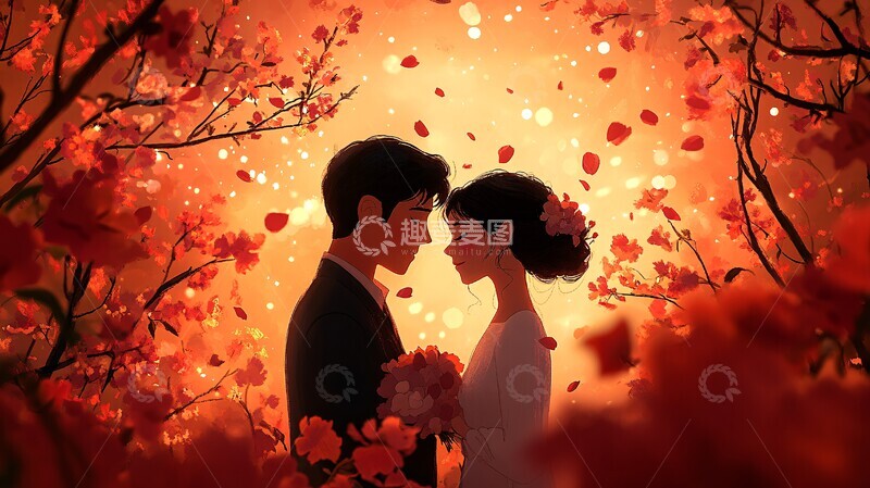 高清大图下载【趣麦麦图】婚礼交换戒指场景2