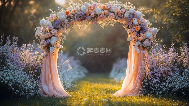 高清大图下载【趣麦麦图】花园婚礼花拱门1