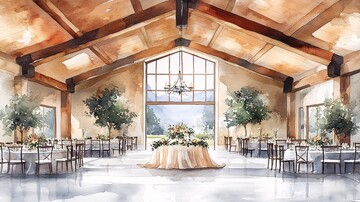 婚礼大厅水彩插画1