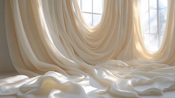 奶油色窗帘背景2