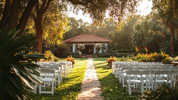 白色椅子草坪婚礼2