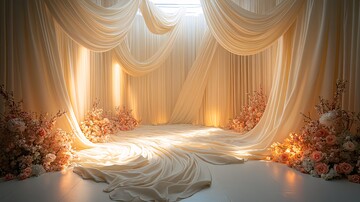 奶油色窗帘背景