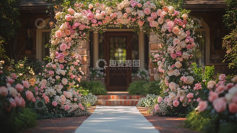 高清大图下载【趣麦麦图】白色丝带装饰花园2