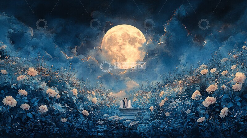 高清大图下载【趣麦麦图】婚礼月夜婚礼月夜花卉1