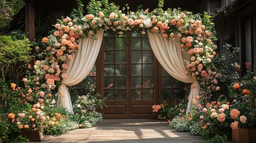 白色丝带装饰花园1