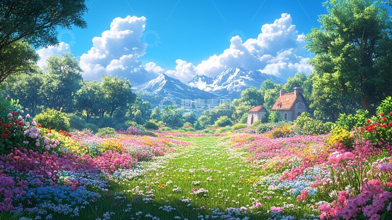 高清大图下载【趣麦麦图】花园婚礼背景1