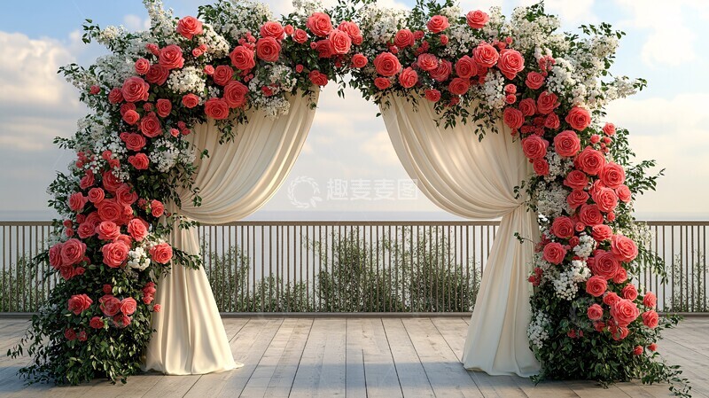 高清大图下载【趣麦麦图】传统婚礼花拱门设计1