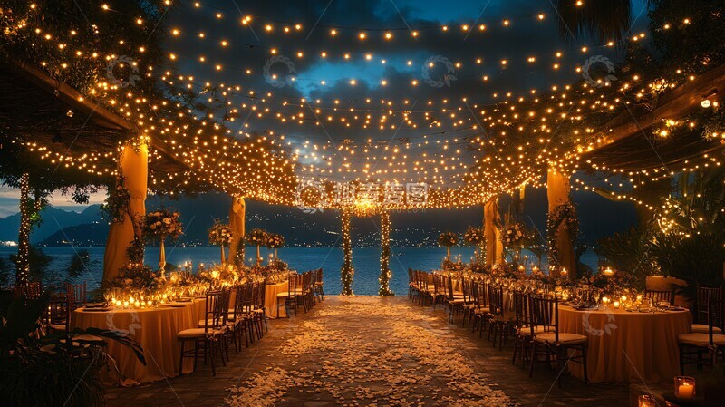 高清大图下载【趣麦麦图】夜晚婚礼接待1